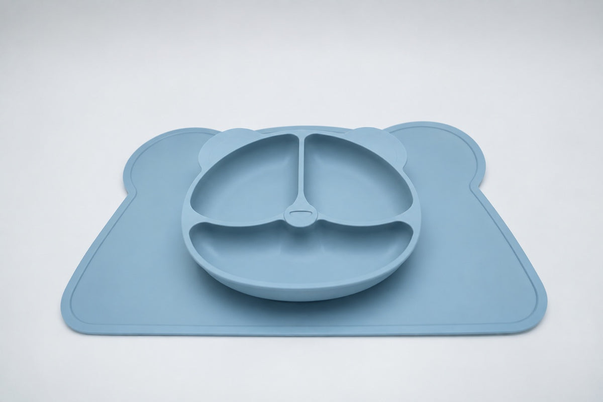 NEW 9-Piece Silicone Baby Feeding Set - Suction Plate & Bowl, Bib, Straw Cup + Utensils - BPA Free